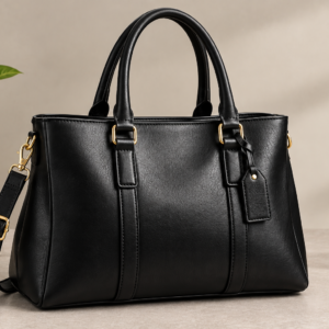 Black leather bag